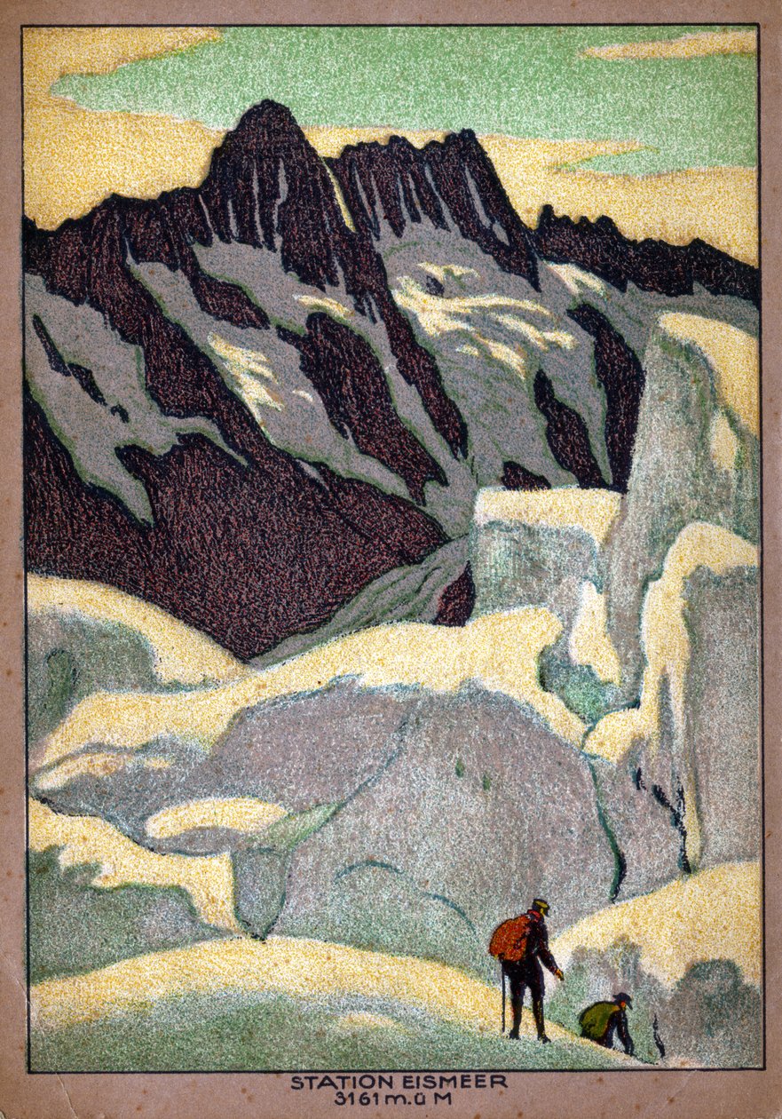 Glaciar de Grindelwald (Ilustración, ca. 1920-1930) de Ernst Emil Schlatter
