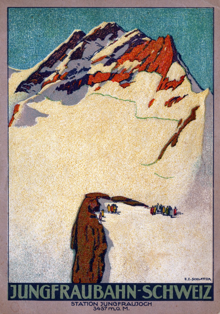El Jungfraujoch (ilustración, hacia 1920-1930) de Ernst Emil Schlatter