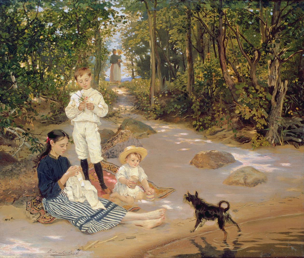 Familia del artista, 1880s de Ernst Friedrich von Liphardt