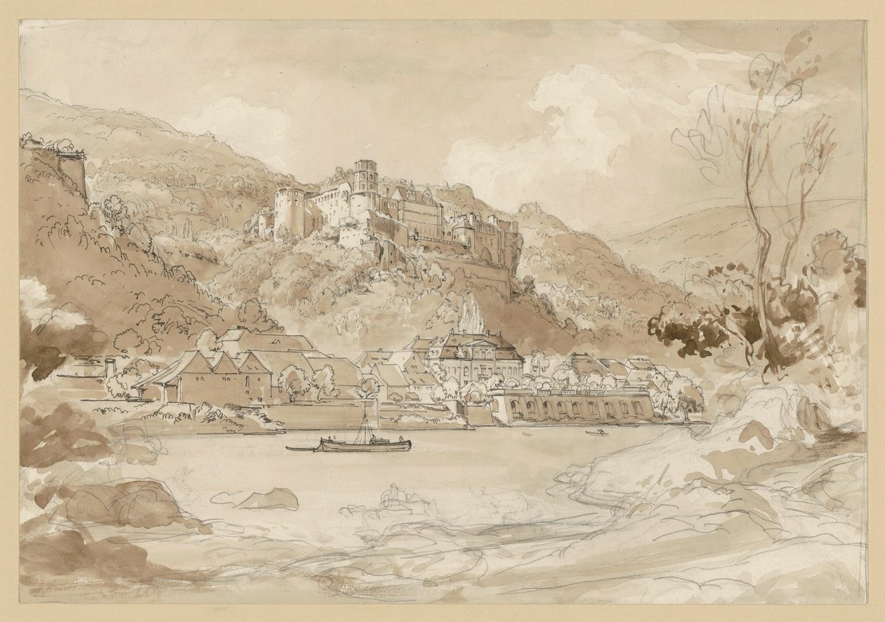 Vista del castillo y de la ciudad baja de Heidelberg de Ernst Fries