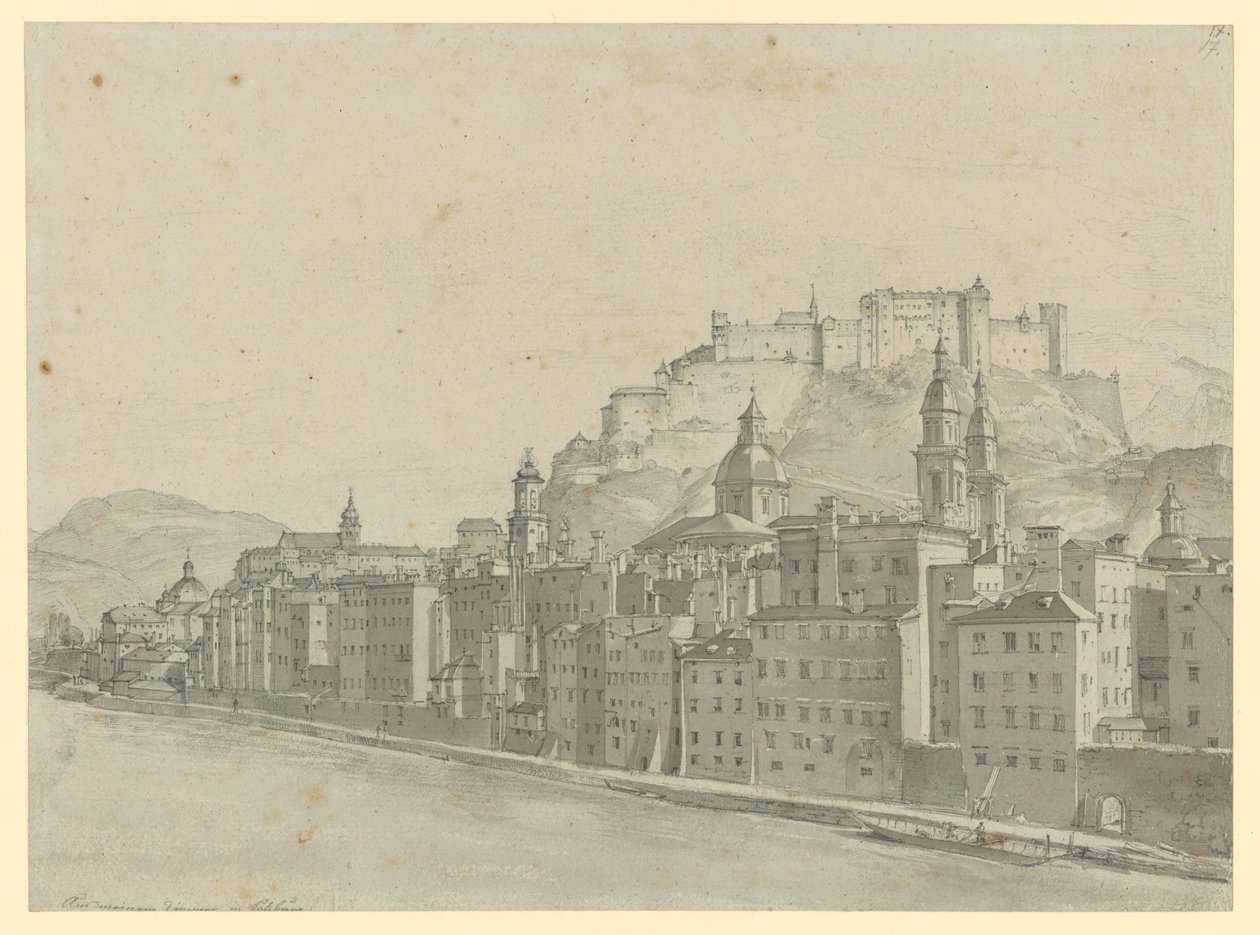 Vista de Salzburgo desde la habitación del artista de Ernst Fries