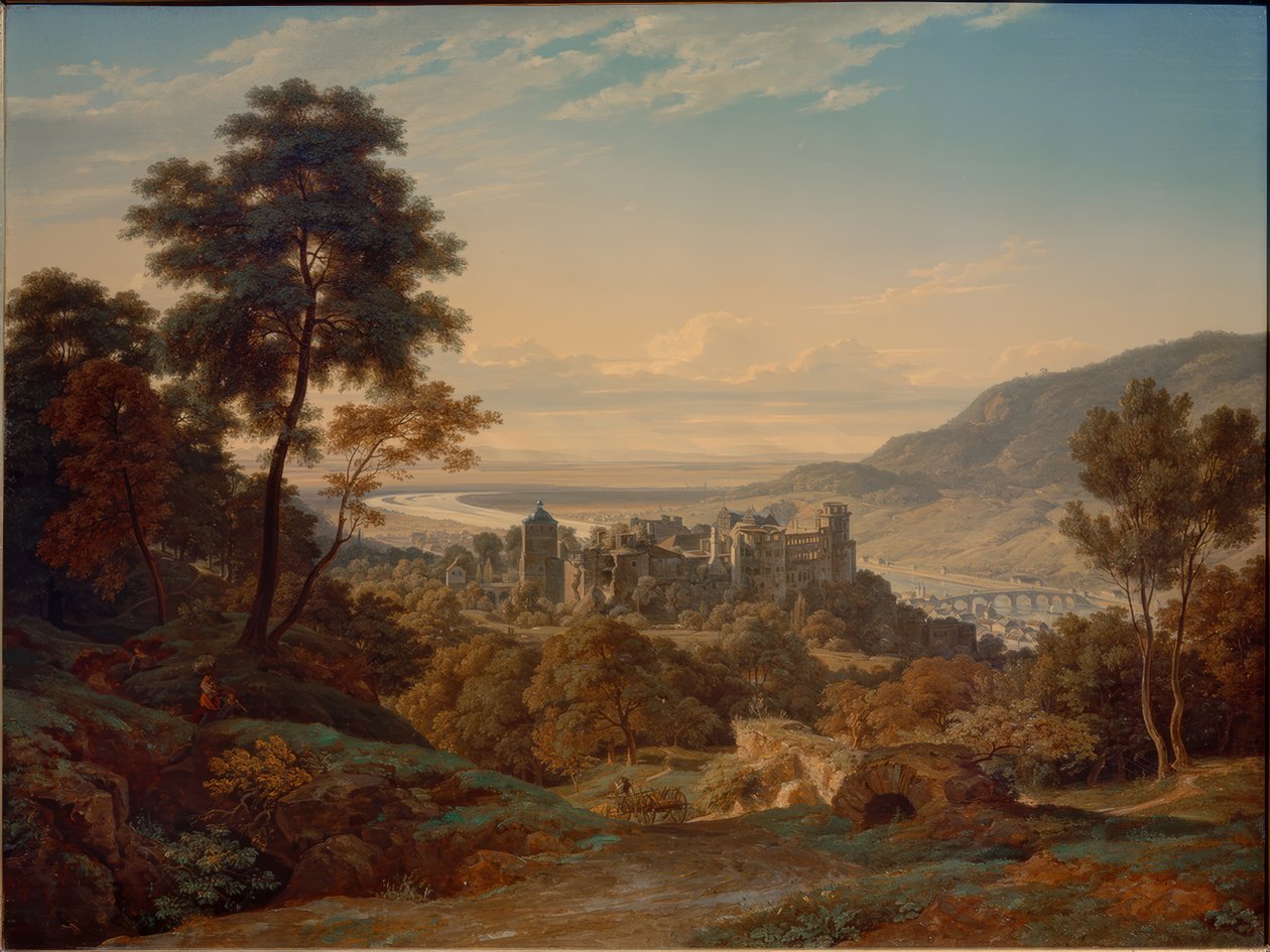 Heidelberg, castillo y ciudad desde el este con vista a la llanura del Rin de Ernst Fries