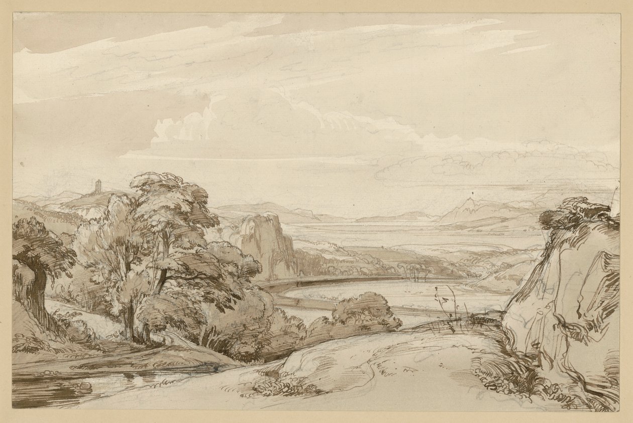 Paisaje junto al lago Nemise, cerca de Ganzano de Ernst Fries