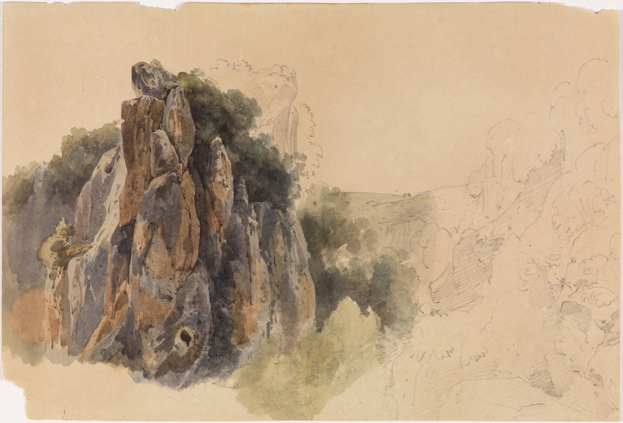 Estudio de paisaje con rocas de Ernst Fries