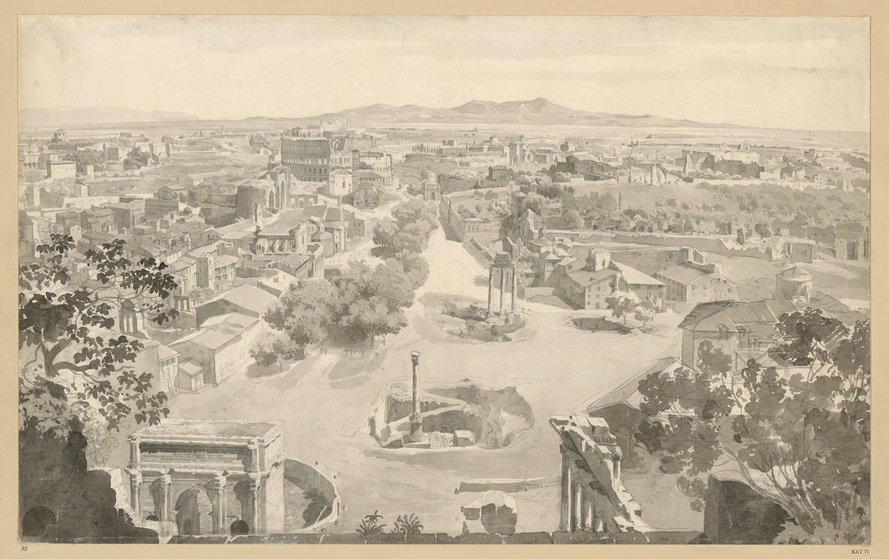 Vista general del noroeste de Roma desde la Torre del Capitolio de Ernst Fries