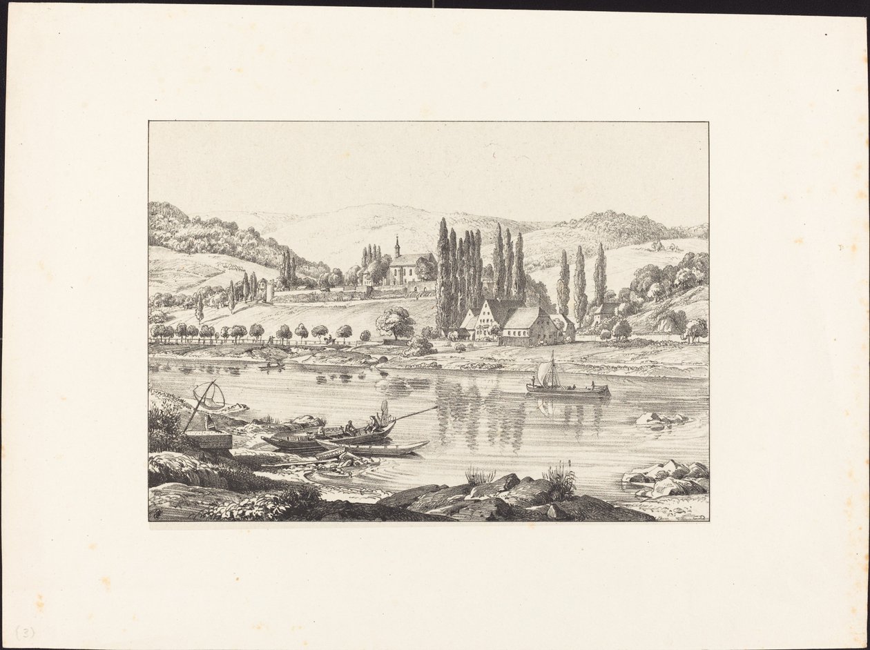 El convento de Neuberg desde Schlierbach de Ernst Fries