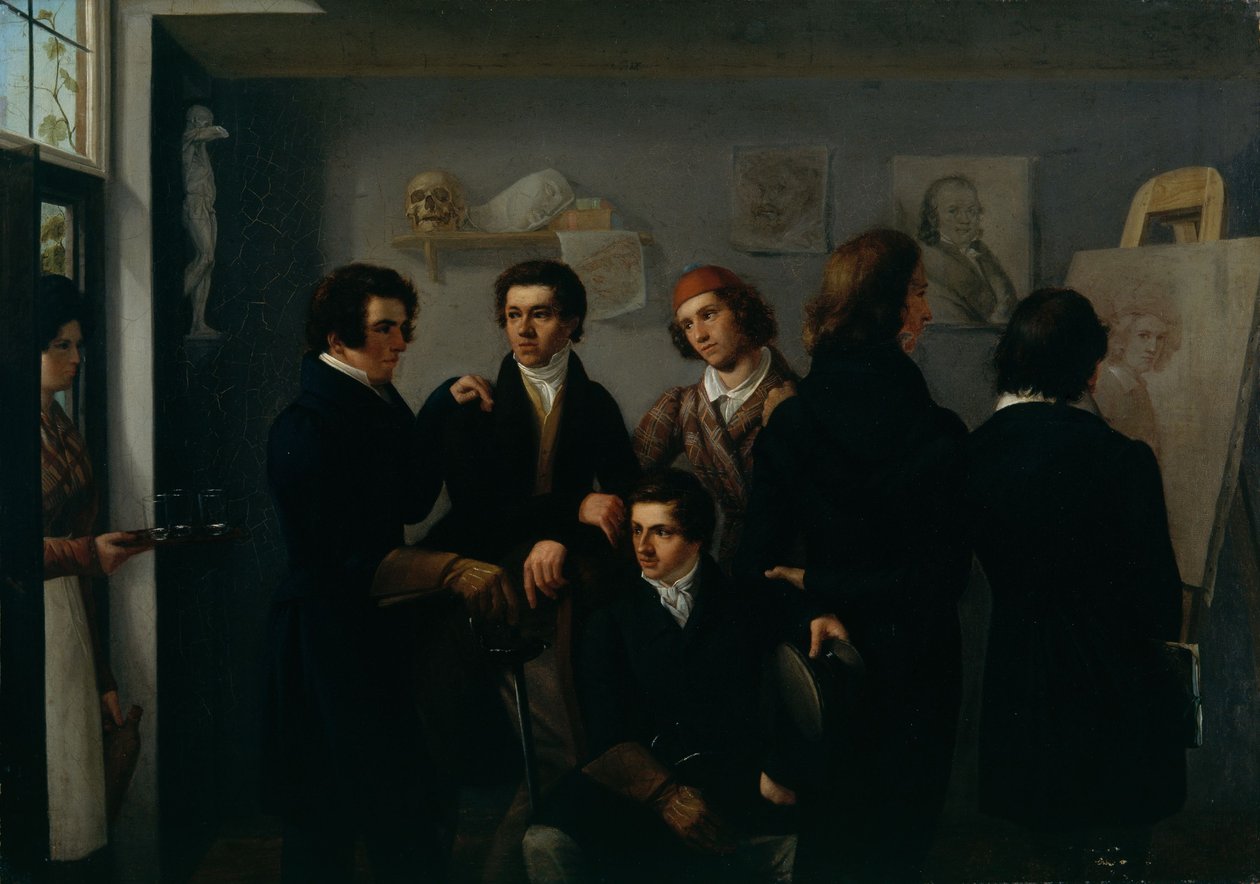 Retrato Grupo de Jóvenes Artistas de Ernst Hampe