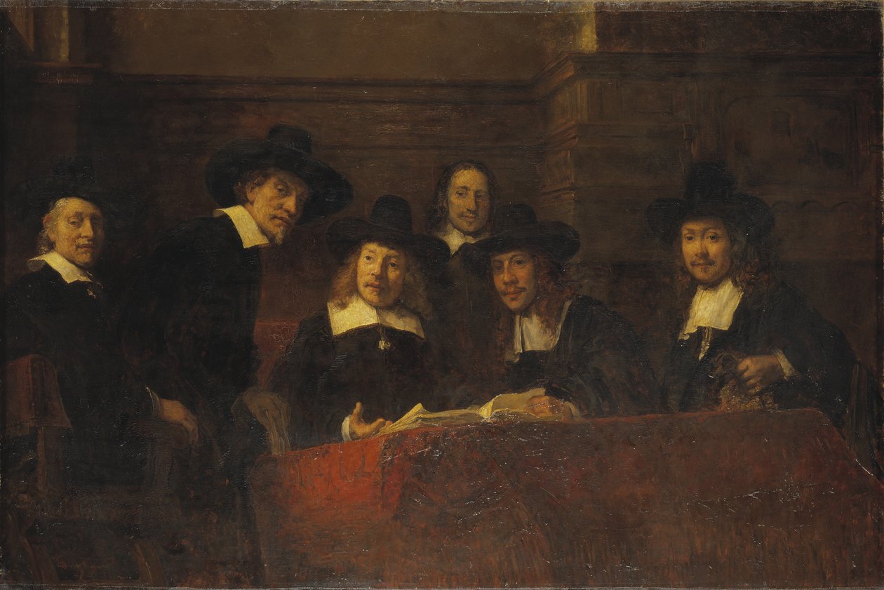 Staalmeesters, después de Rembrandt, 1876-77 de Ernst Josephson