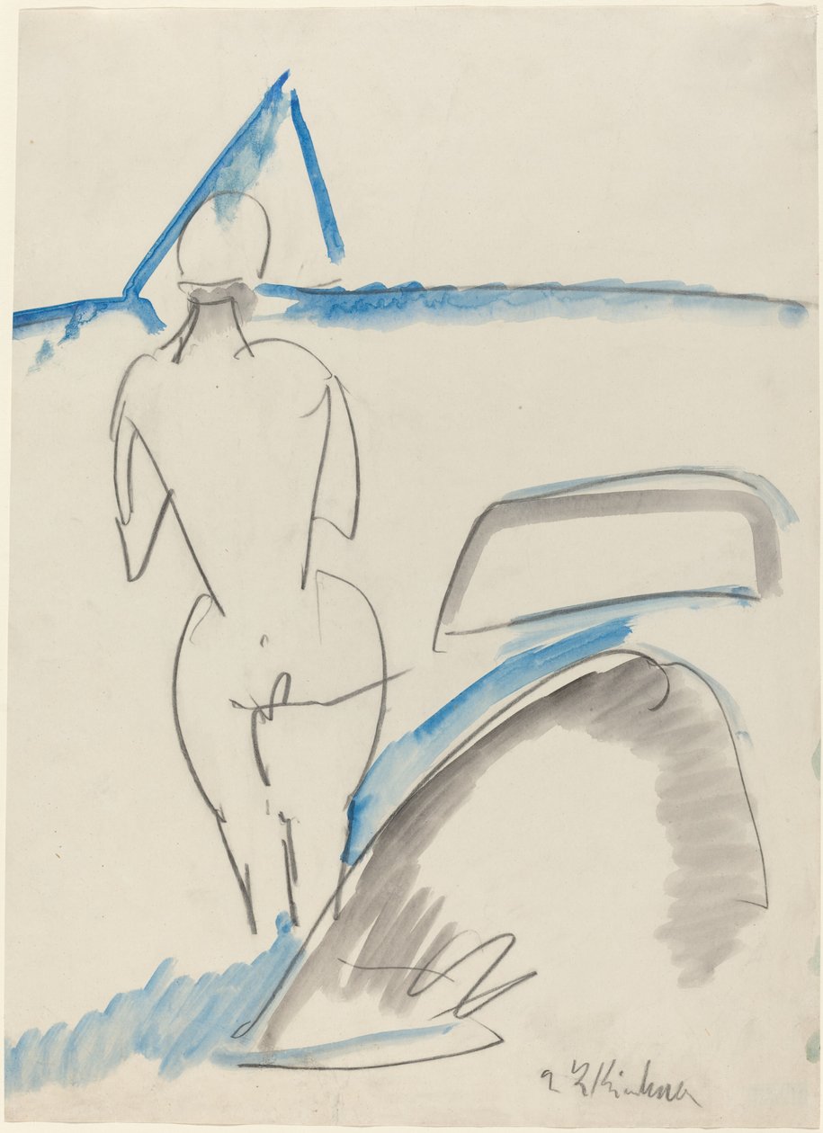 Bañista en la playa, 1912-1913 de Ernst Ludwig Kirchner