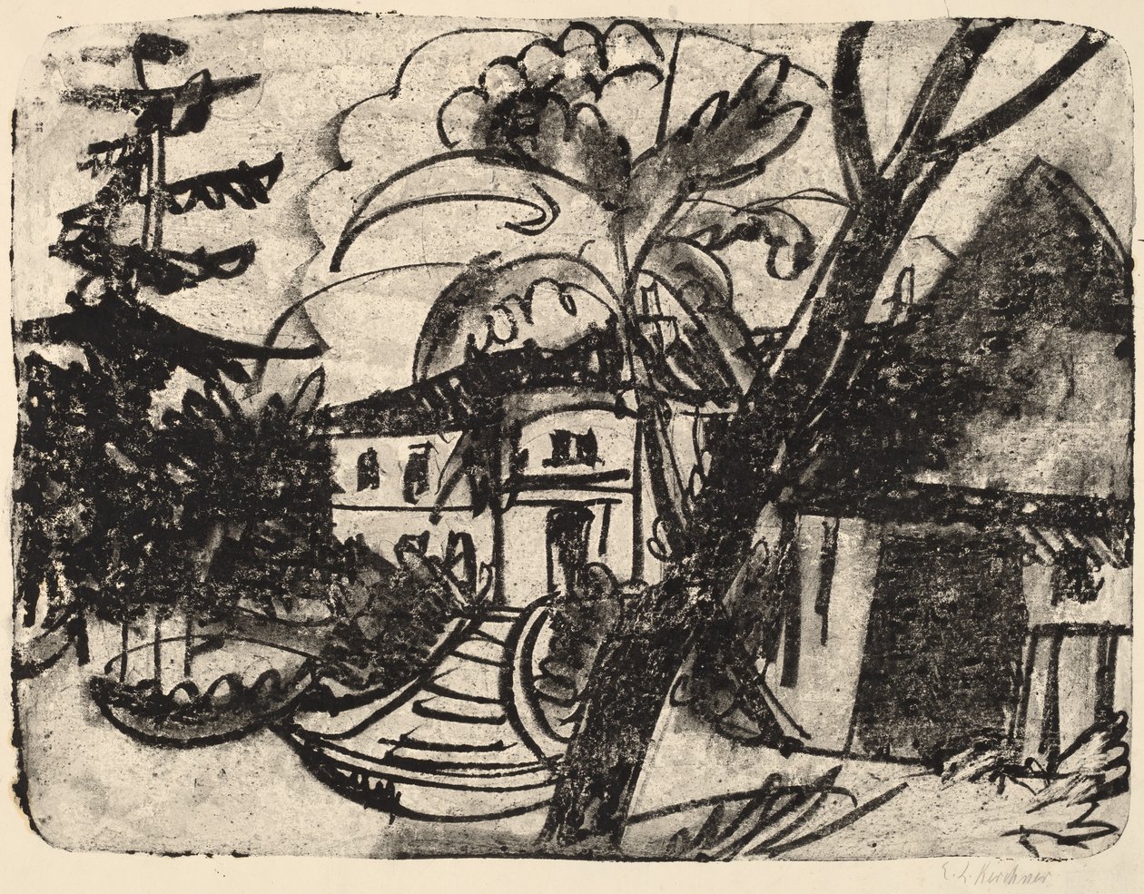 Granja Danesa con Casa Solariega, 1912 de Ernst Ludwig Kirchner