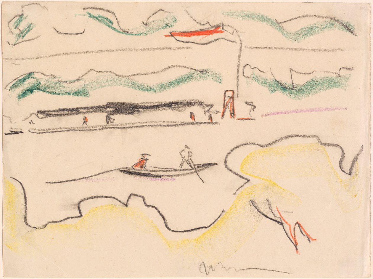Paisaje del Elba cerca de Dresde de Ernst Ludwig Kirchner