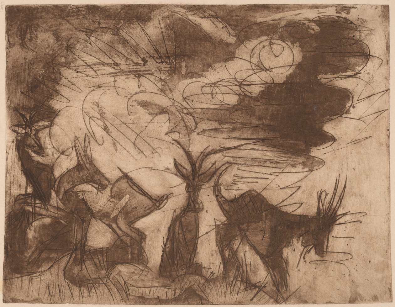 Cabras y nubes, 1919 de Ernst Ludwig Kirchner