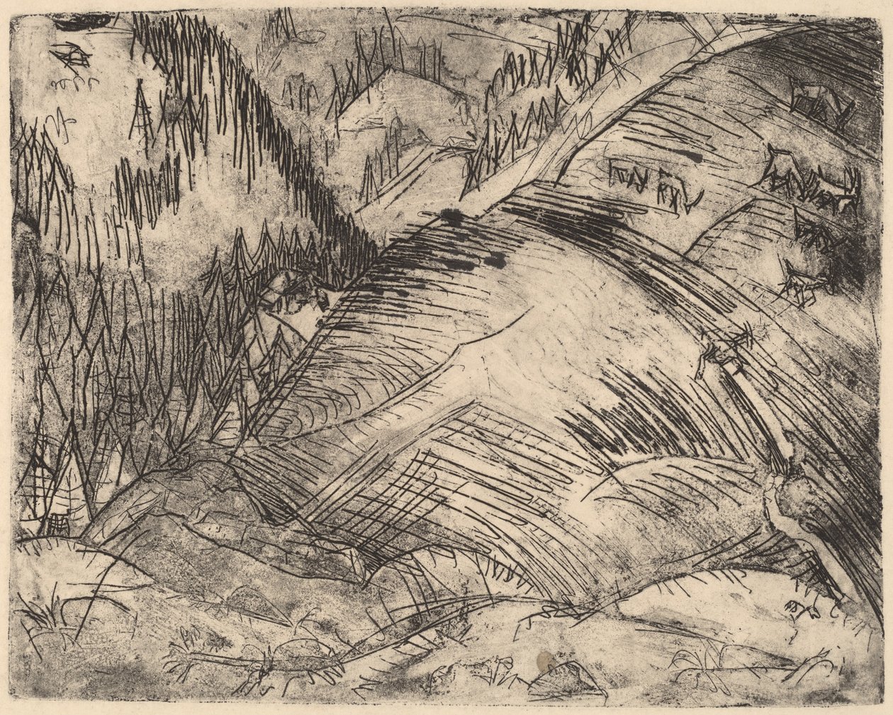 Pendiente de Montaña con Cabras de Ernst Ludwig Kirchner