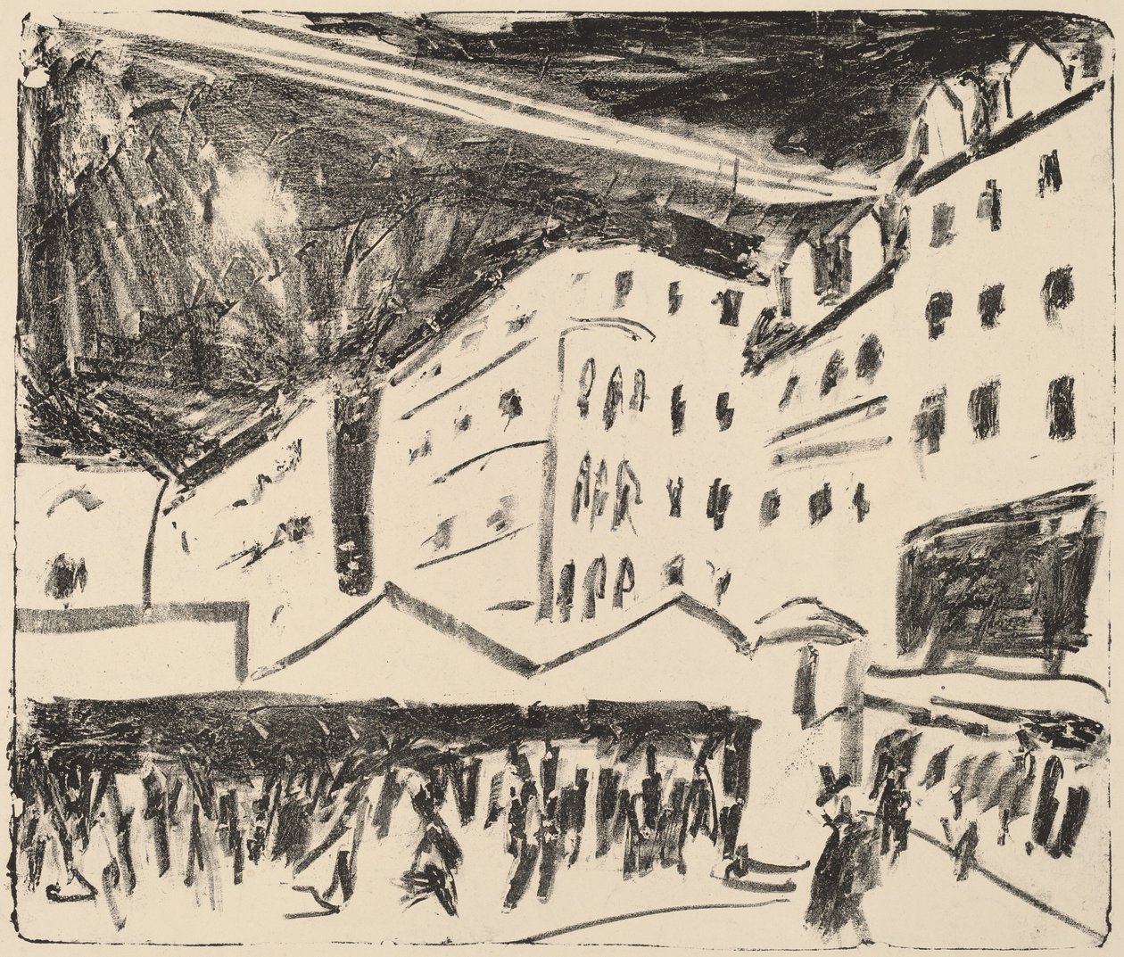 Mercado Viejo en Dresde con Feria Anual, 1910 de Ernst Ludwig Kirchner