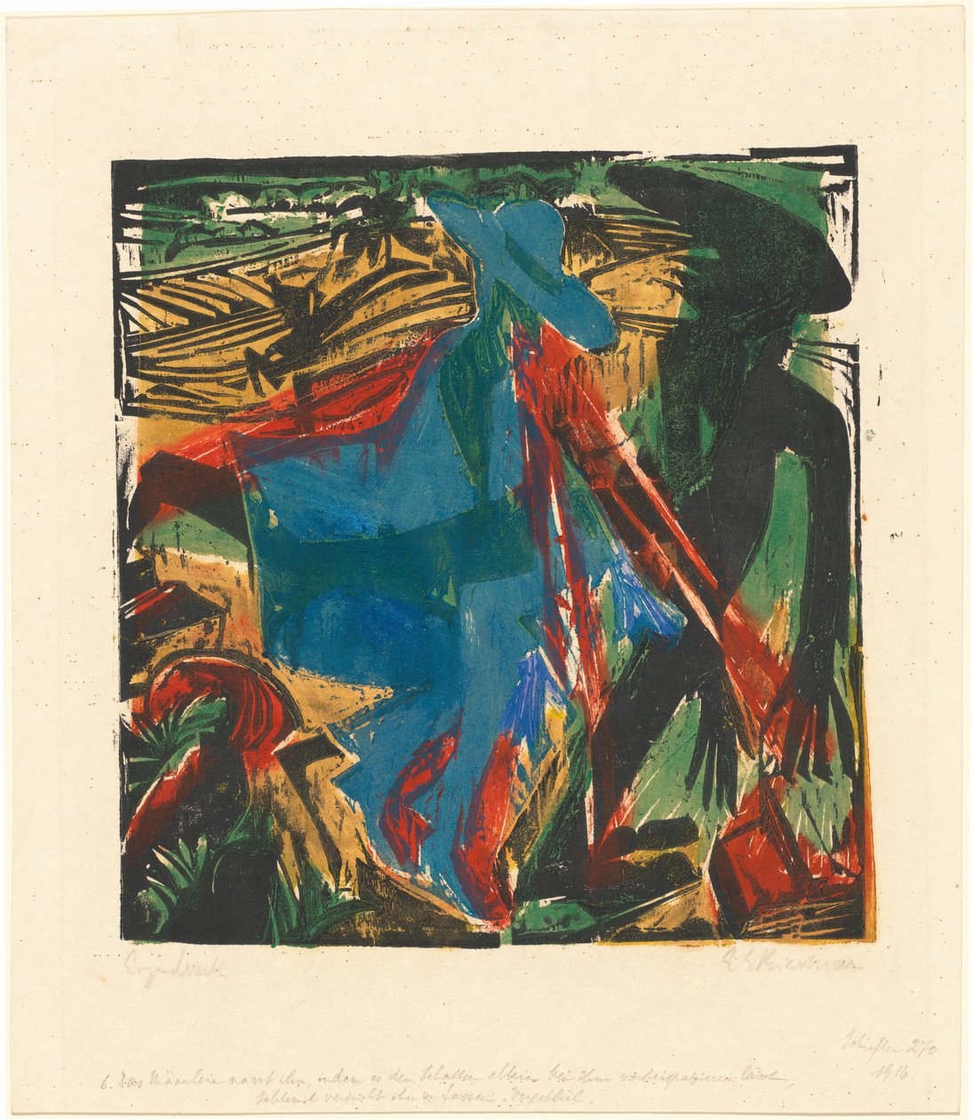 La maravillosa historia de Peter Schlemihl: Encuentro de Schlemihl con la sombra..., 1915 de Ernst Ludwig Kirchner