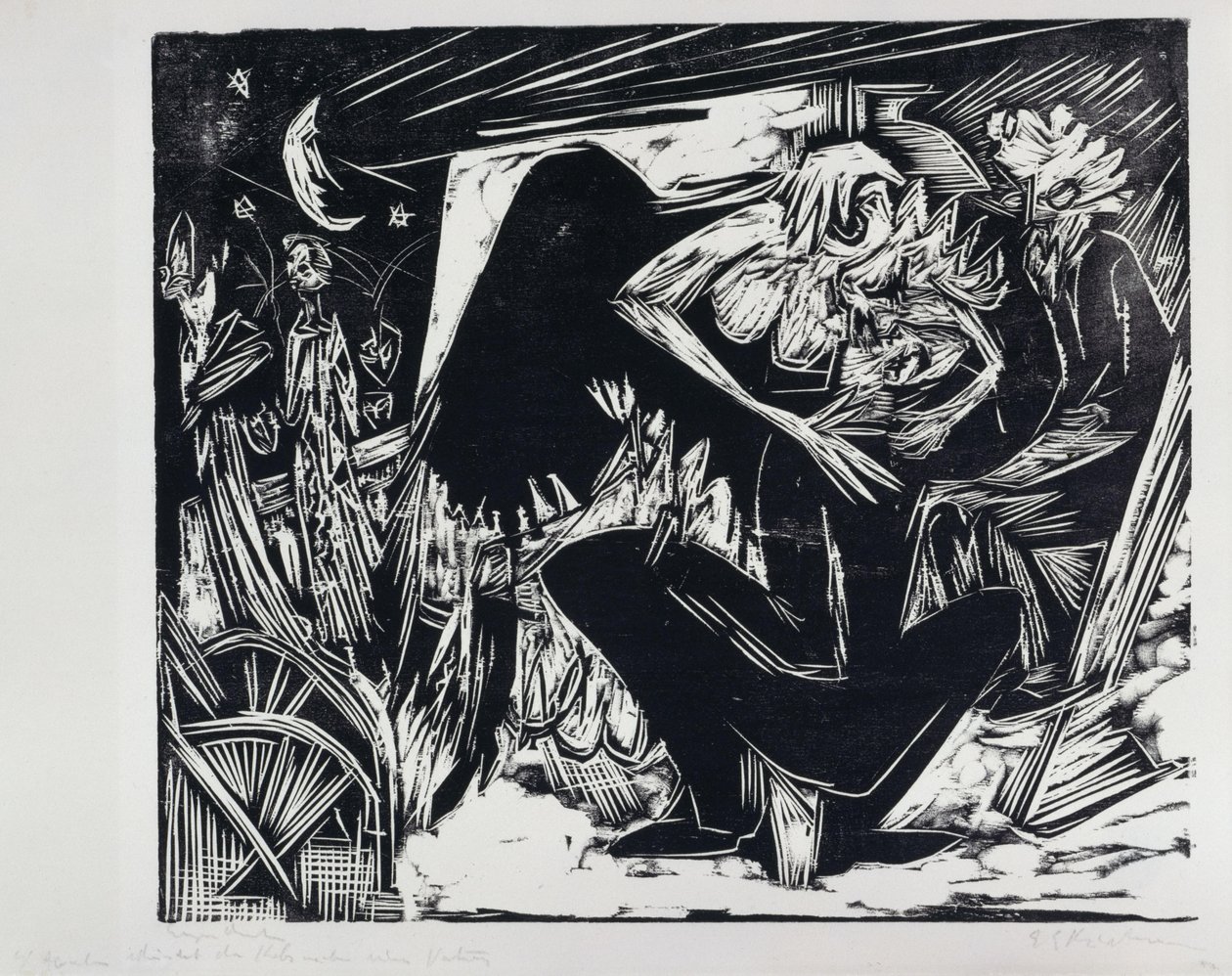Absalón abusa de las concubinas de Ernst Ludwig Kirchner