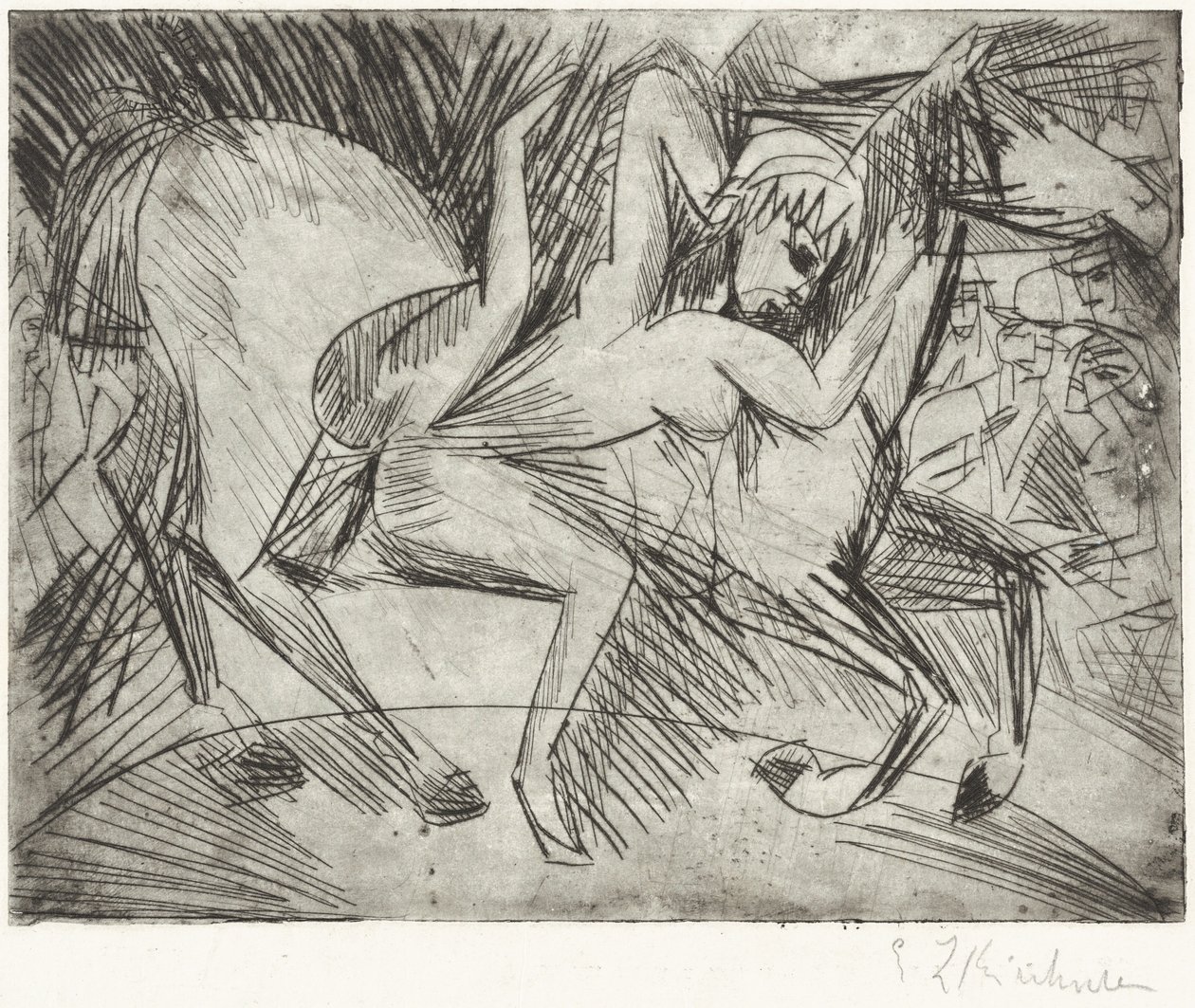 Acróbata en un caballo de Ernst Ludwig Kirchner