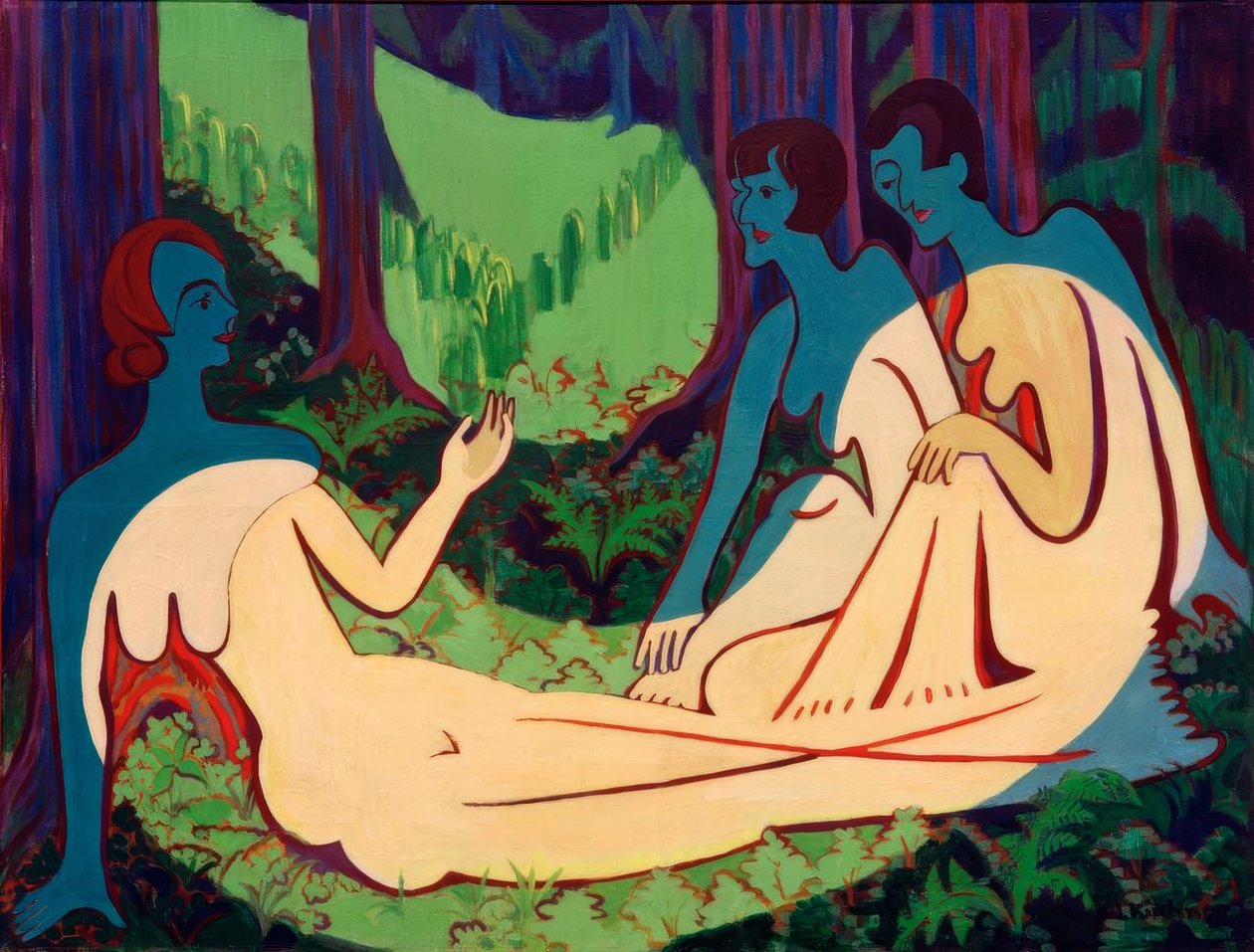Desnudos en el bosque (gran versión) de Ernst Ludwig Kirchner