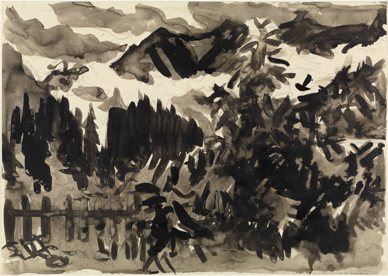 Paisaje alpino (niebla en las montañas) de Ernst Ludwig Kirchner