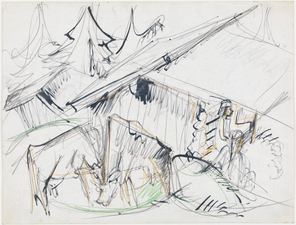 Cabaña alpina con vacas (Stafelalp) de Ernst Ludwig Kirchner