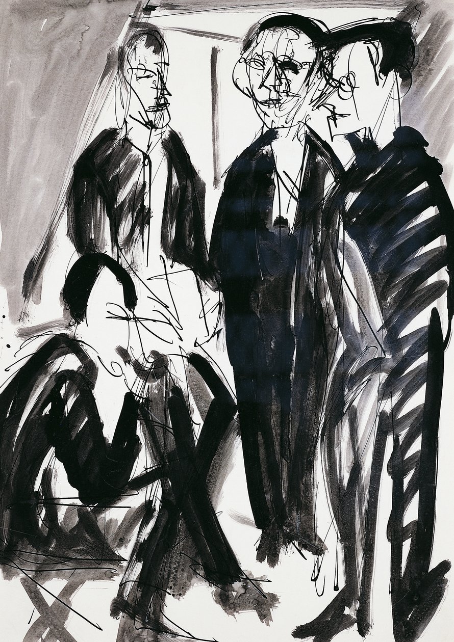 Artista y el grupo Die Brucke (El Puente) en Dresde, por Ernst Ludwig Kirchner (1880-1938) de Ernst Ludwig Kirchner