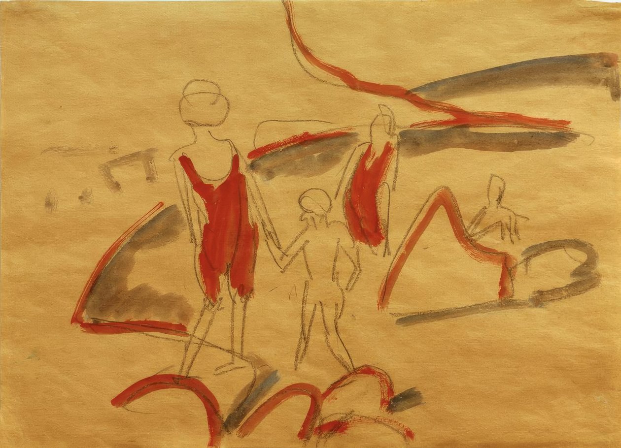 Bañistas en la playa de Fehmarn de Ernst Ludwig Kirchner