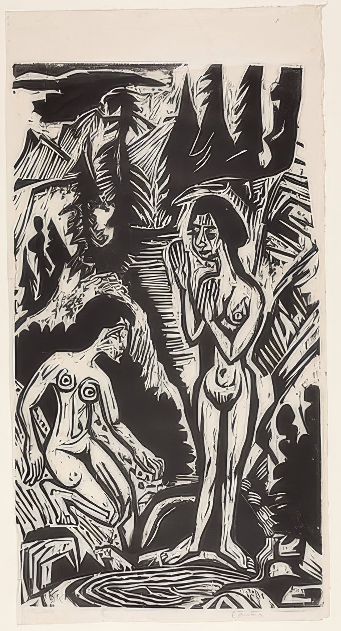 Bañistas en rocas. 1921 de Ernst Ludwig Kirchner