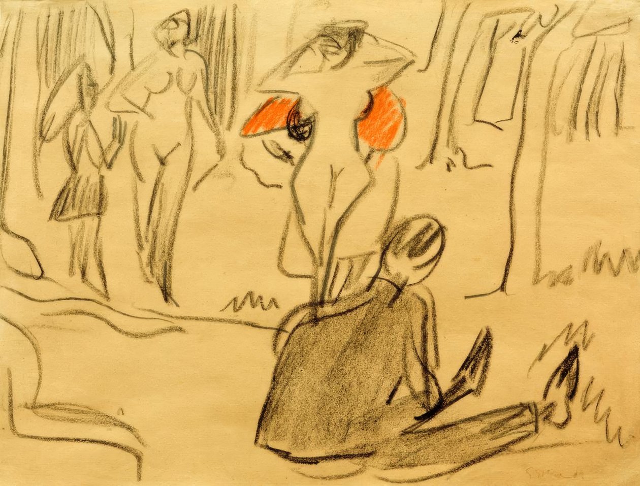 Bañistas en Moritzburg de Ernst Ludwig Kirchner