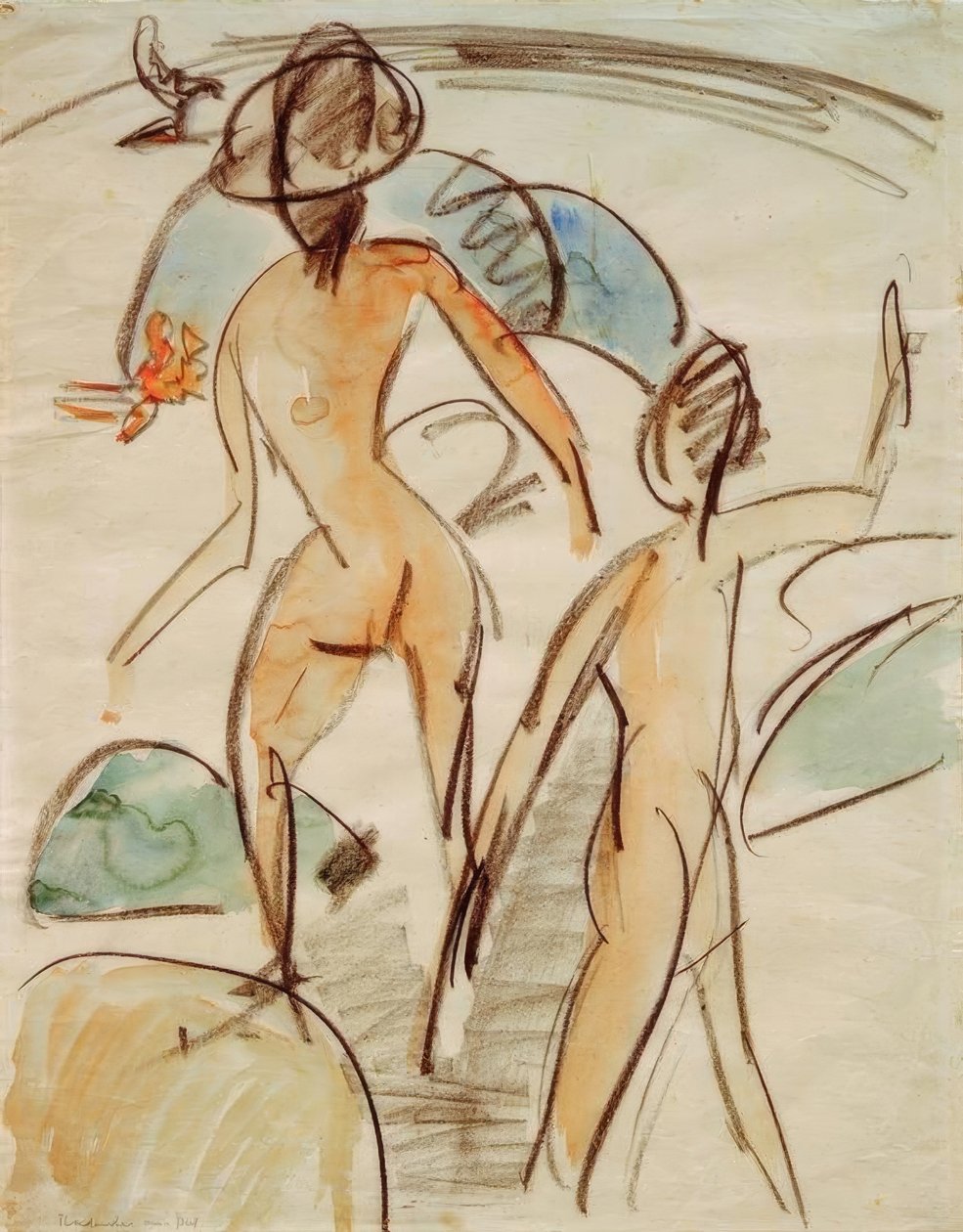 Bañista con sombrero de Ernst Ludwig Kirchner