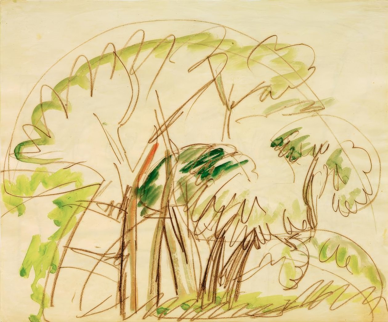 Grupo de árboles en Fehmarn de Ernst Ludwig Kirchner