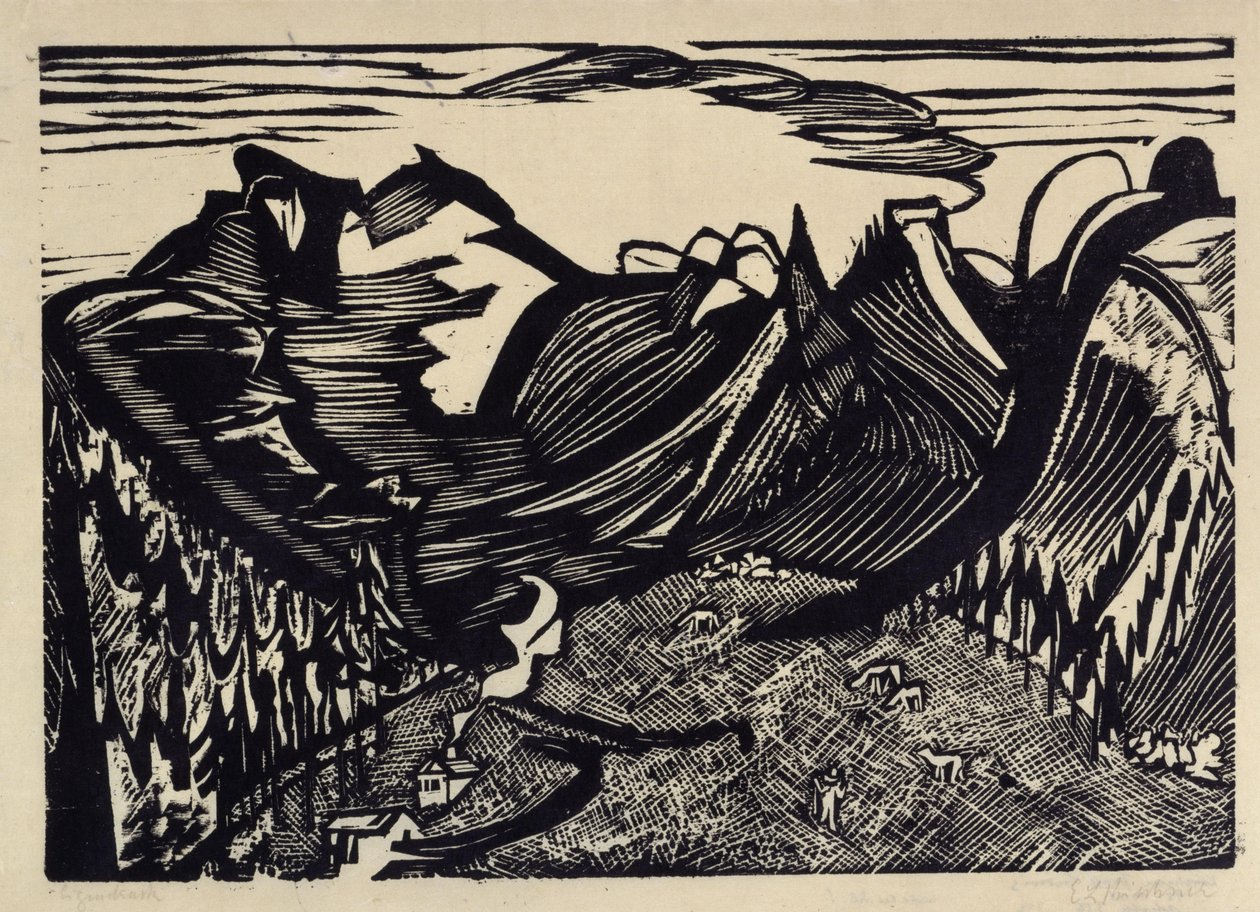 Paisaje montañoso con alp de Ernst Ludwig Kirchner