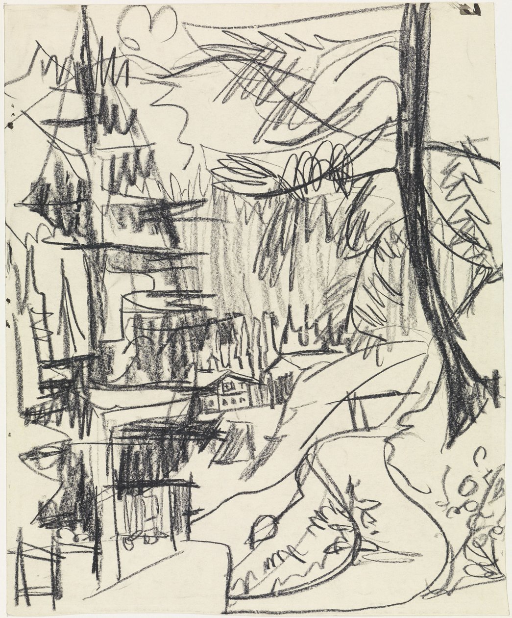 Bosques de montaña y cabañas de Ernst Ludwig Kirchner