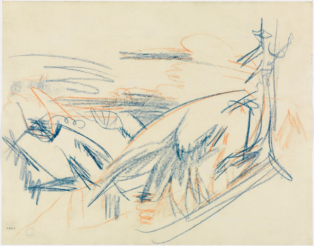 Paisaje montañoso azul y rojo de Ernst Ludwig Kirchner