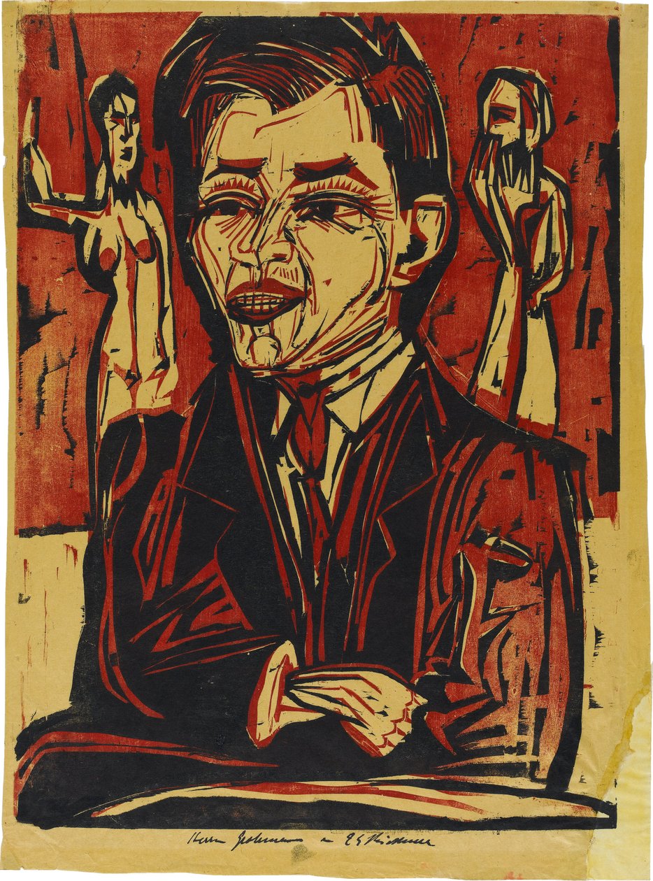 Gran retrato de busto de Will Grohmann (1887-1968) de Ernst Ludwig Kirchner