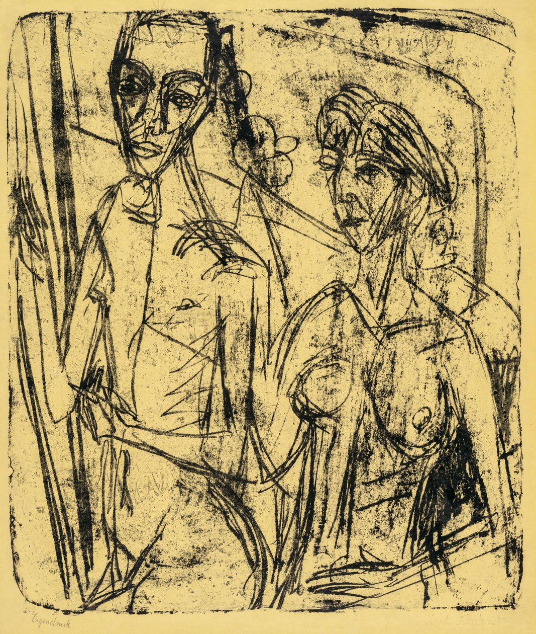 Couple in Room, Nude Man with Woman de Ernst Ludwig Kirchner