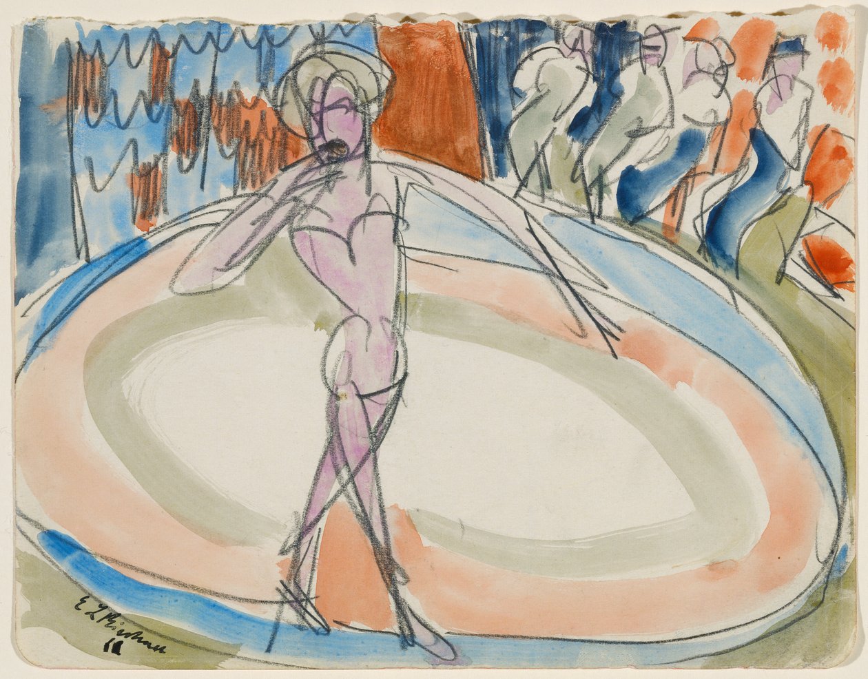 Mujer bailando en el cabaré de Ernst Ludwig Kirchner