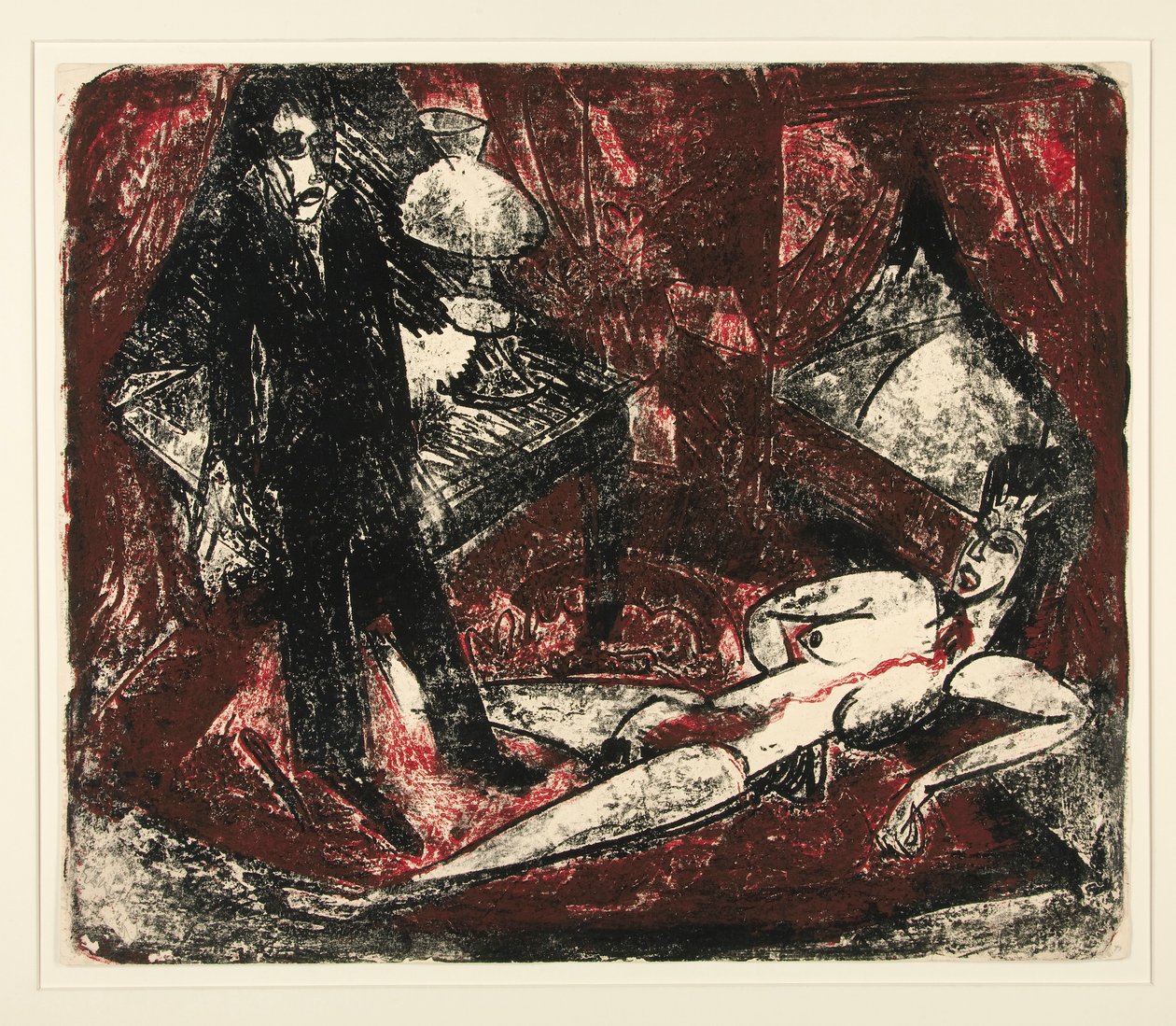 Der Moerder (El Asesino), ilustración para Zola de Ernst Ludwig Kirchner