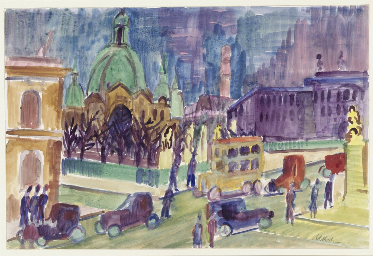 La catedral, el palacio y el puente del palacio de Berlín de Ernst Ludwig Kirchner