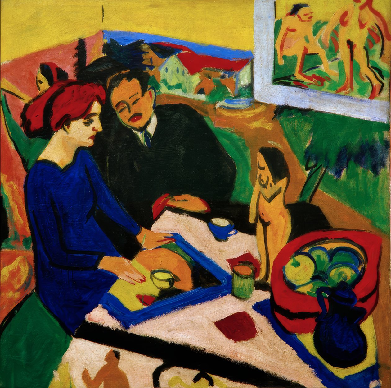 Doris y Heckel en la mesa de Ernst Ludwig Kirchner