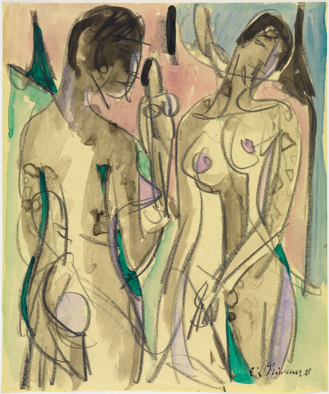 Tres actos en el bosque de Ernst Ludwig Kirchner