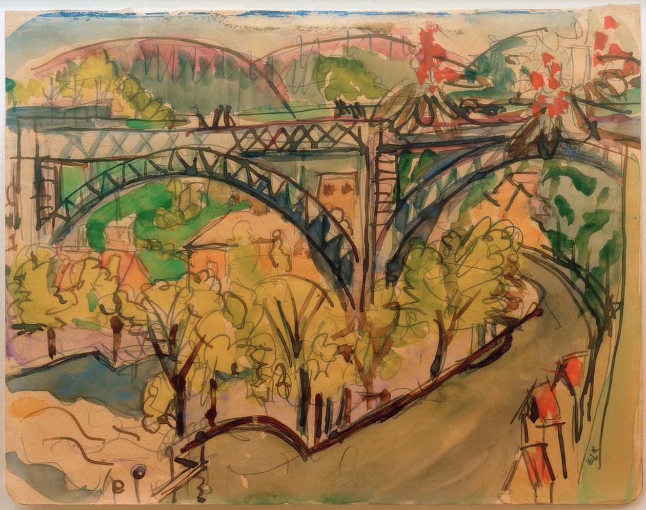 E.L. Kirchner, Puente ferroviario / 1916 de Ernst Ludwig Kirchner