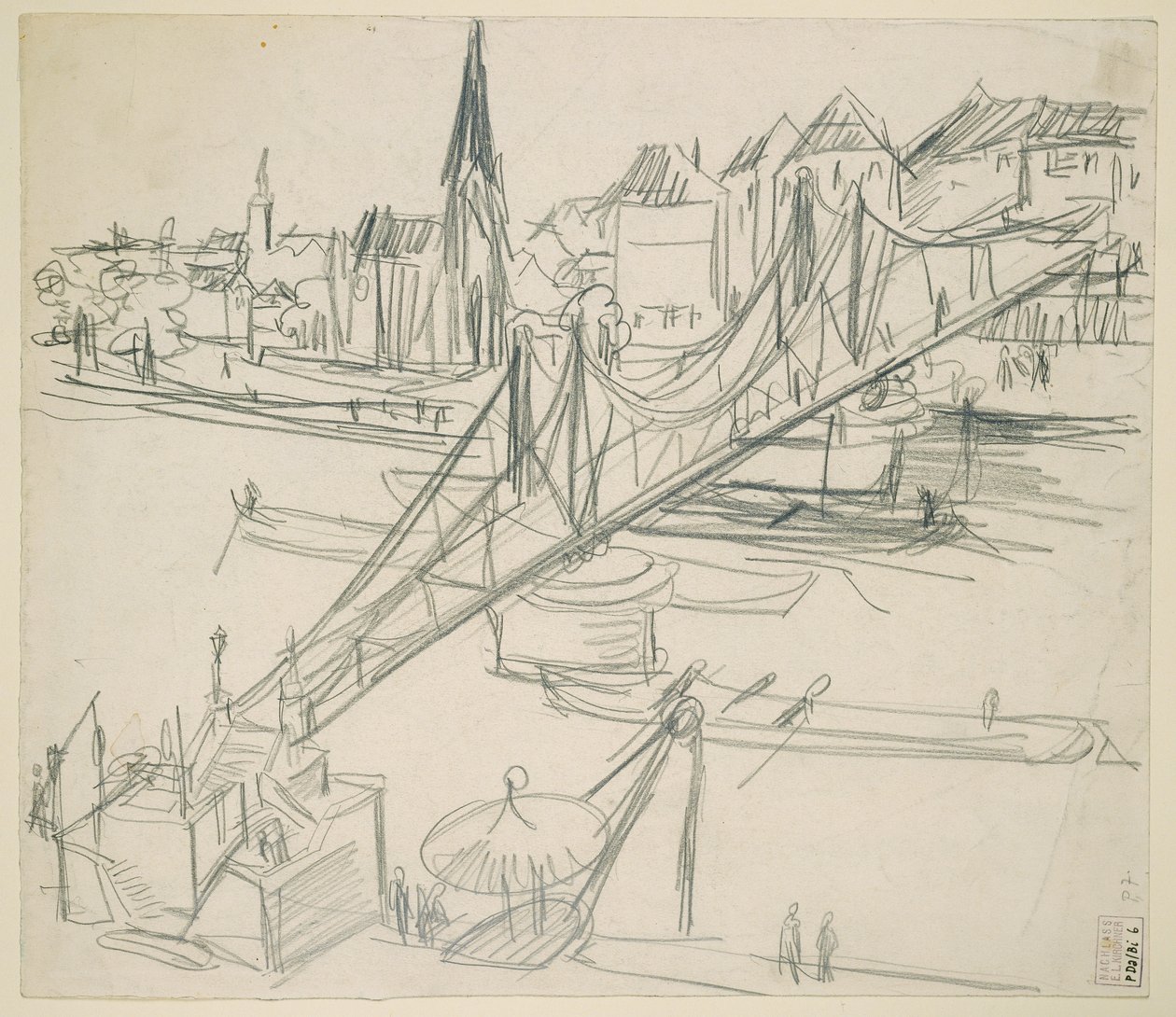 «Eiserner Steg» en Fráncfort del Meno con vista de Sachsenhausen de Ernst Ludwig Kirchner
