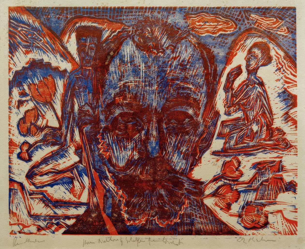 Ferdinand Hodler / Cabeza de Hodler / Xilografía en color de E.L. Kirchner de Ernst Ludwig Kirchner