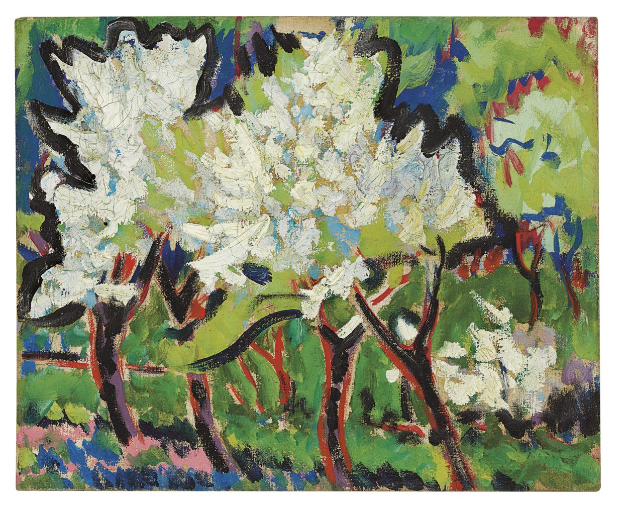 Árboles en flor IV, 1909 de Ernst Ludwig Kirchner