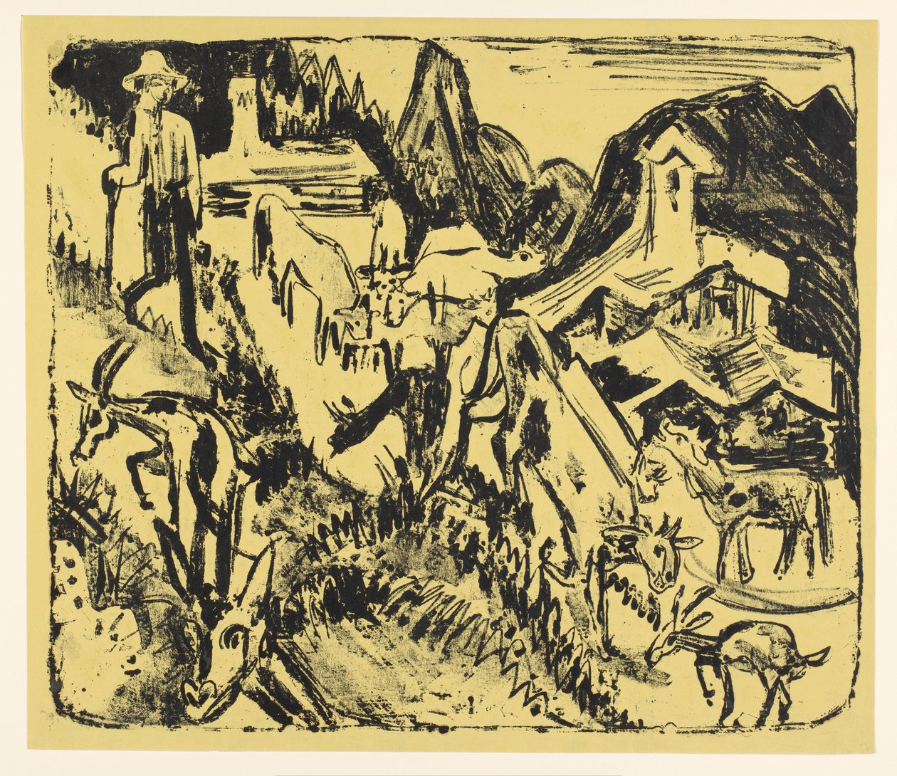 Cabrero con su rebaño en las montañas de Ernst Ludwig Kirchner