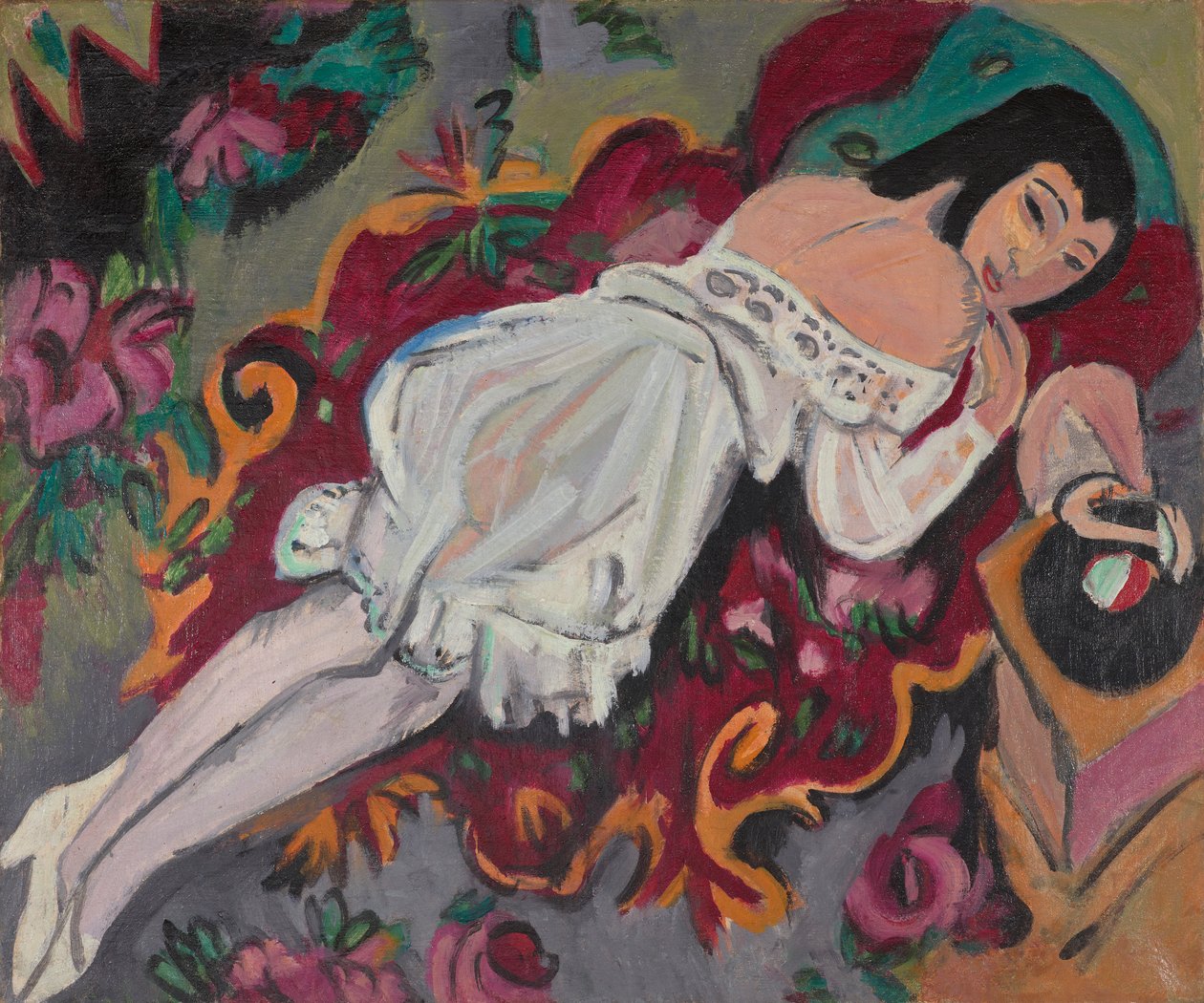 Chica en camisola blanca de Ernst Ludwig Kirchner