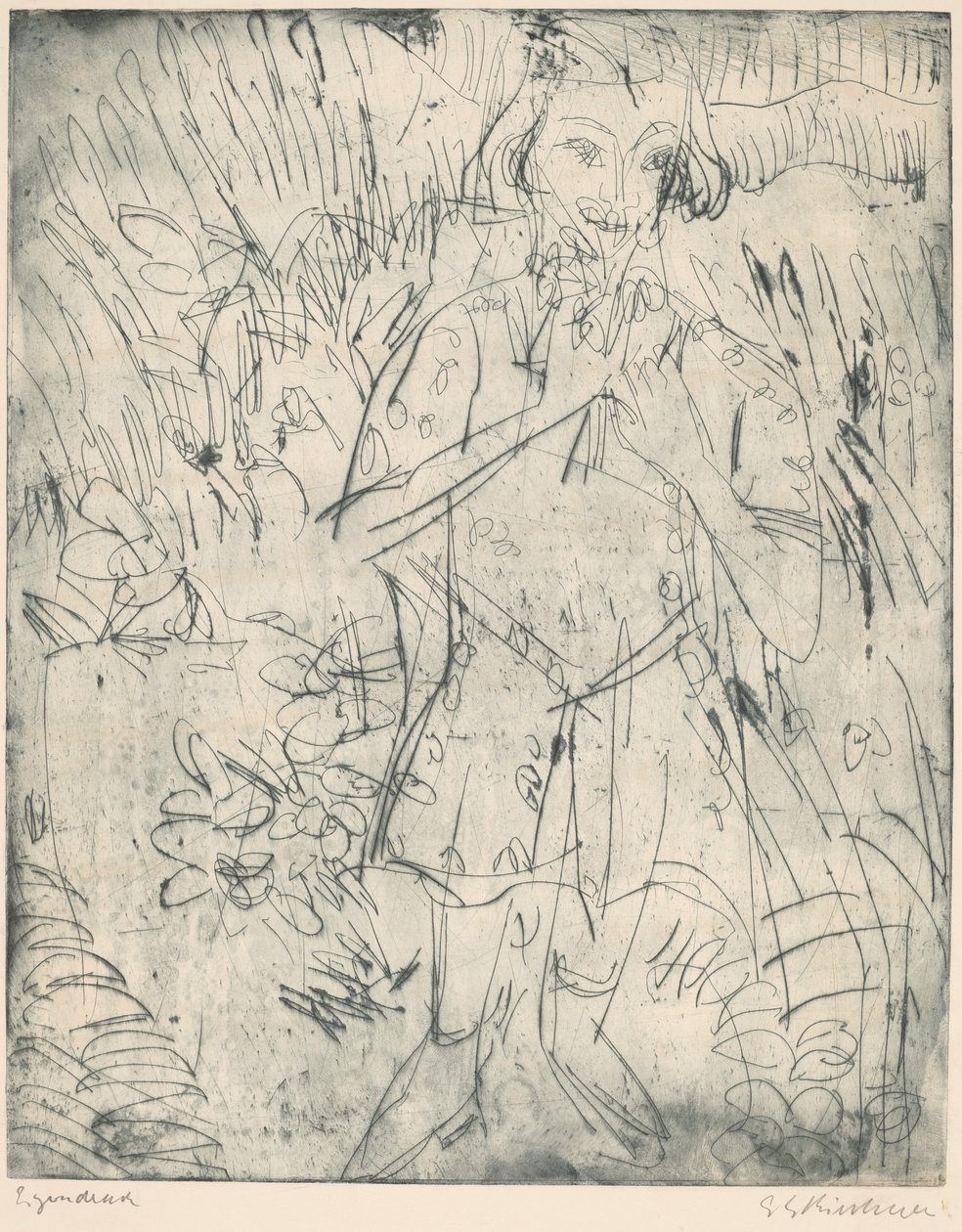 Niña con Flores de Ernst Ludwig Kirchner