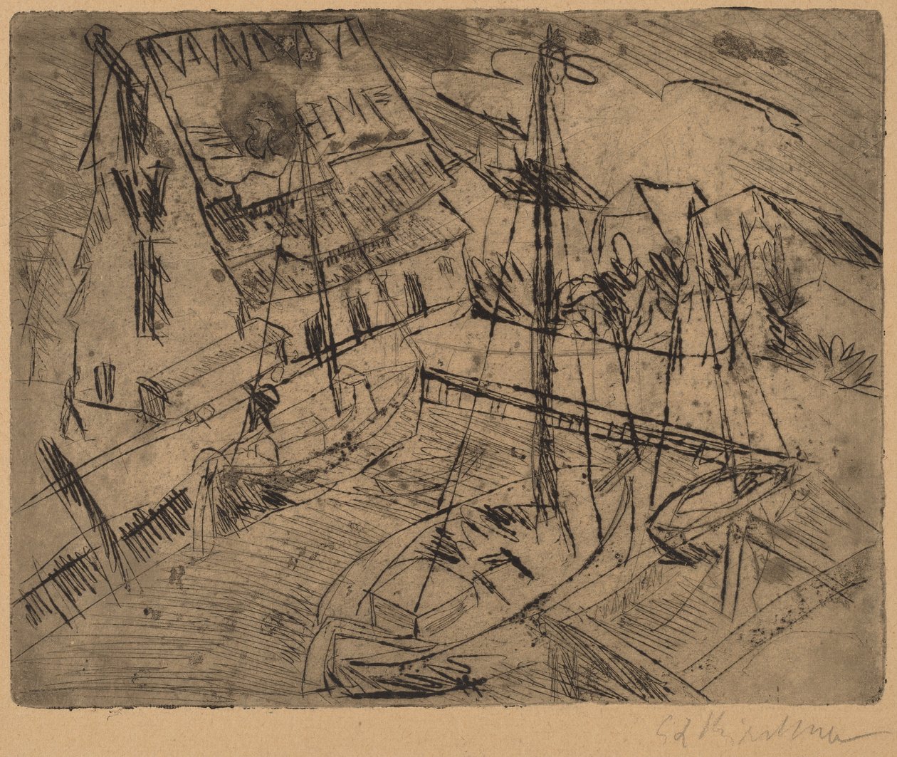 Puerto en Burgstaaken de Ernst Ludwig Kirchner