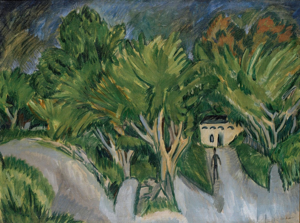 Casa bajo los árboles (Fehmarn) de Ernst Ludwig Kirchner