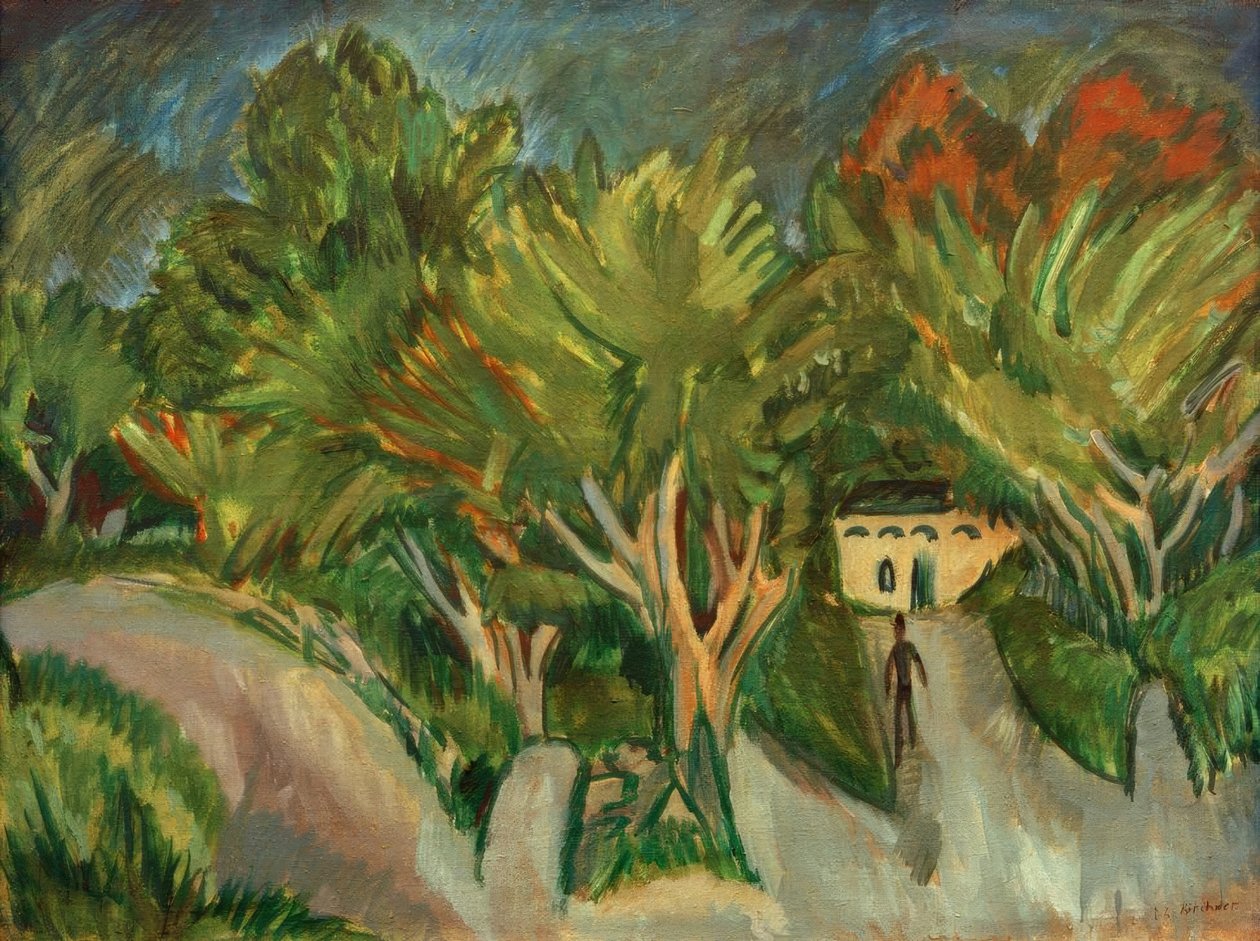 Casa bajo los árboles (Fehmarn) de Ernst Ludwig Kirchner
